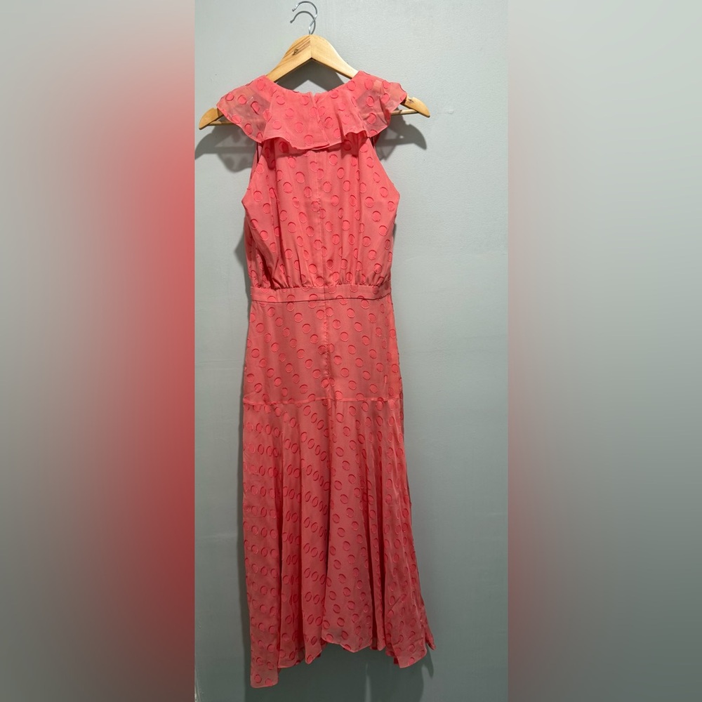 SALONI Rita Ruffle Polka Dot Maxi Dress - Coral | Size 4 | NWT - Picture 3 of 7